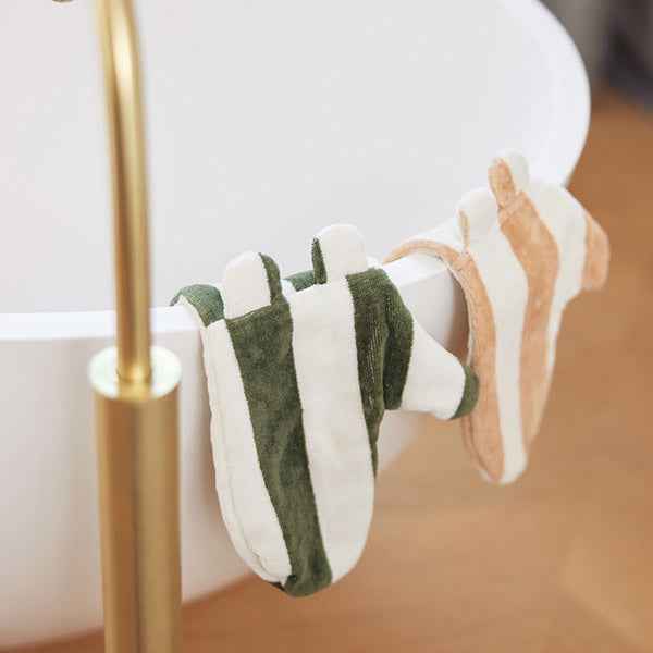 Jollein washandje Stripe Terry Leaf Green GOTS