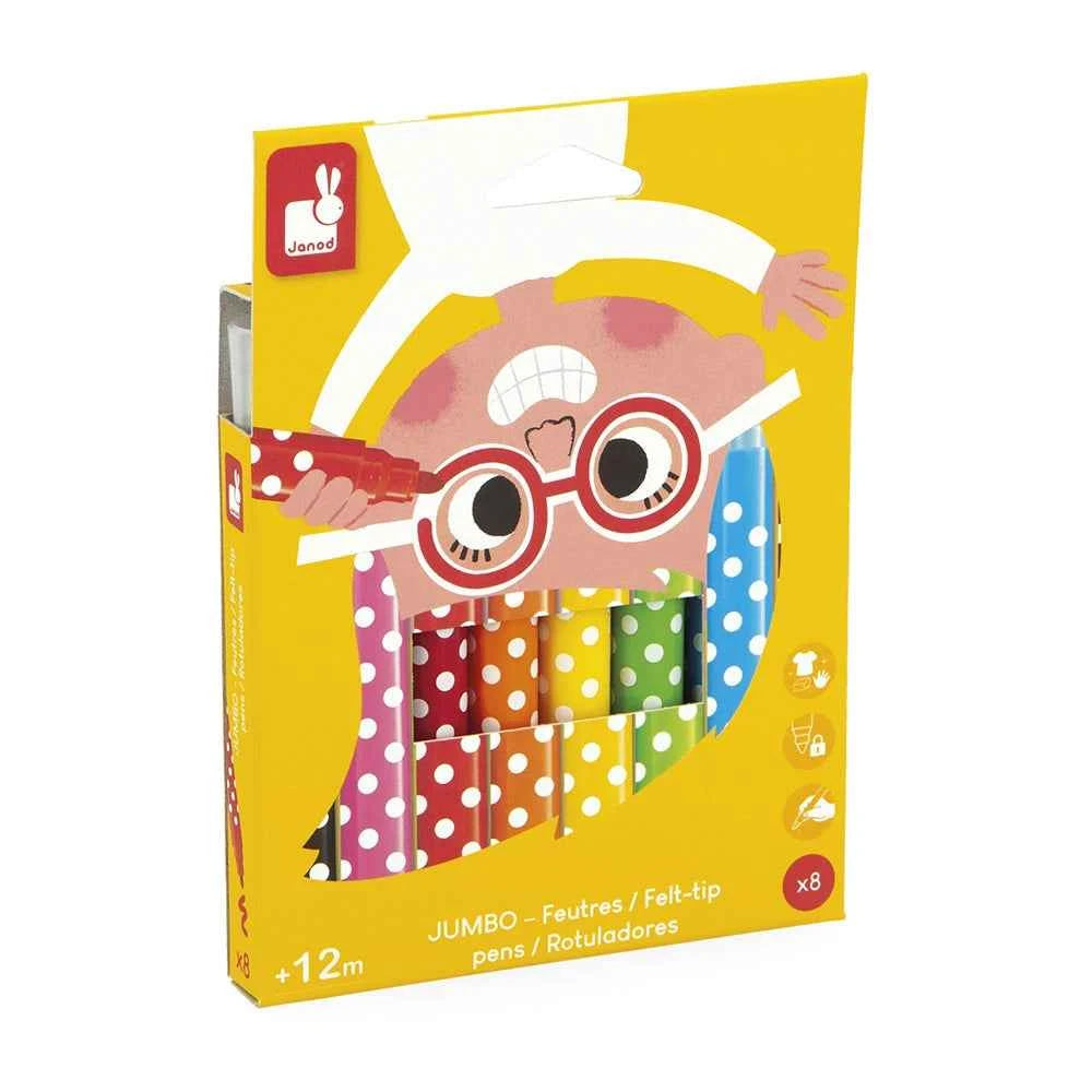 Janod | Jumbo Felt-Tip Pens x8