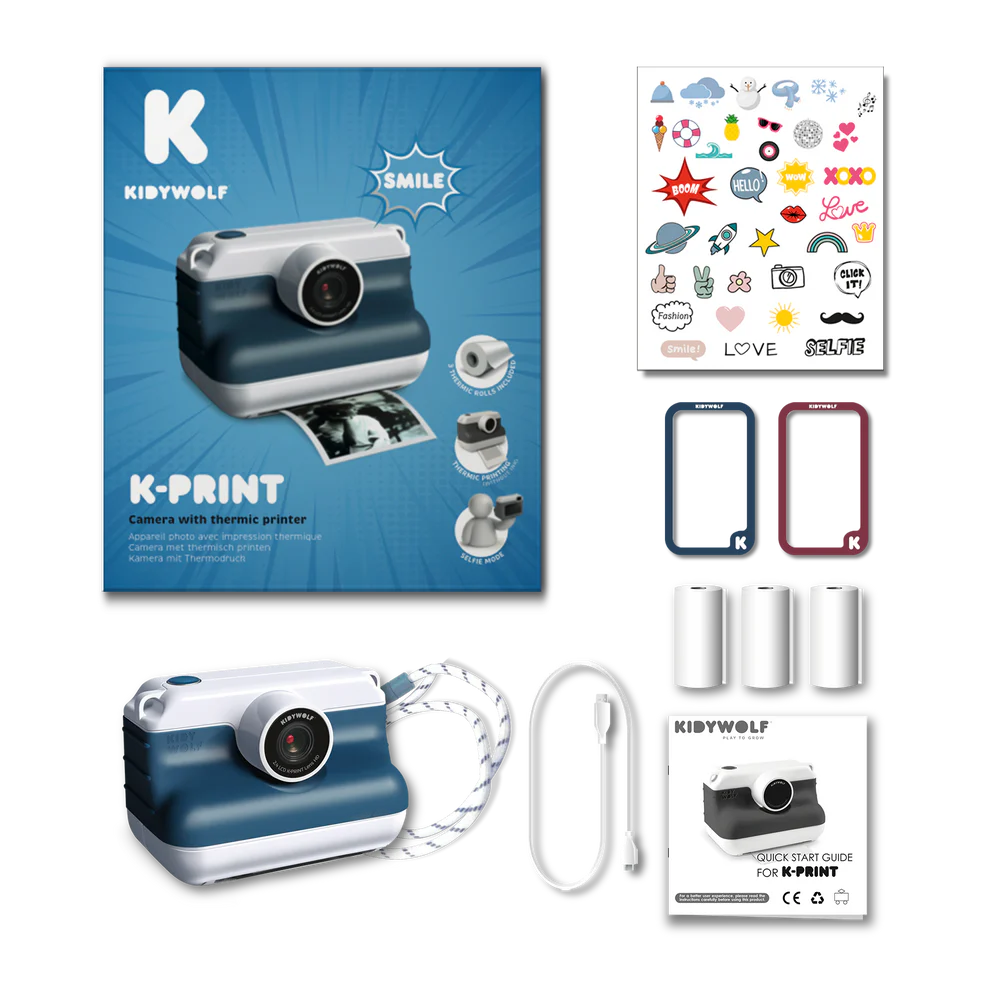 Kidywolf | K-Print Camera Met Thermische Printer Blauw