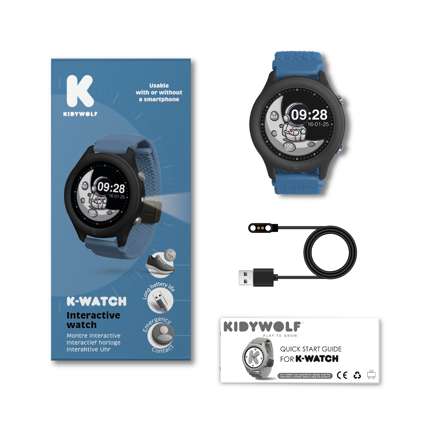 Kidywolf | K-WATCH Interactief Horloge Blauw