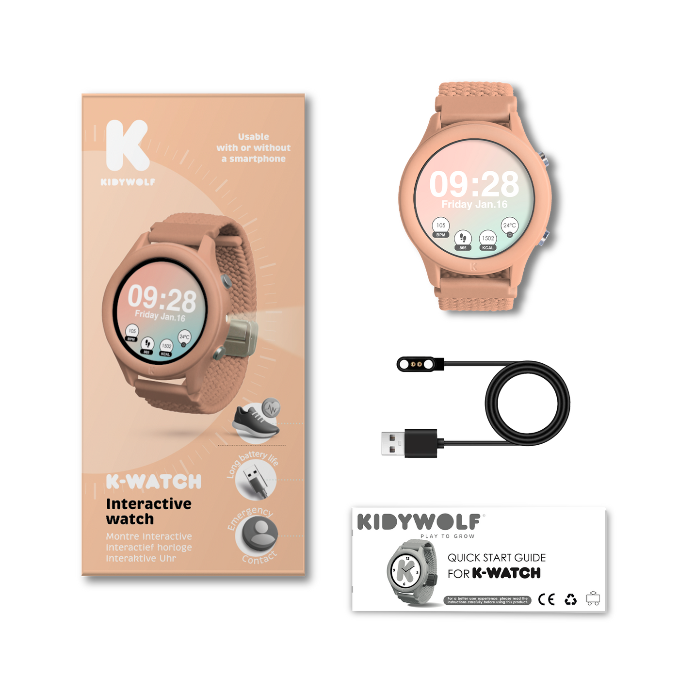 Kidywolf | K-WATCH Interactief Horloge Coral
