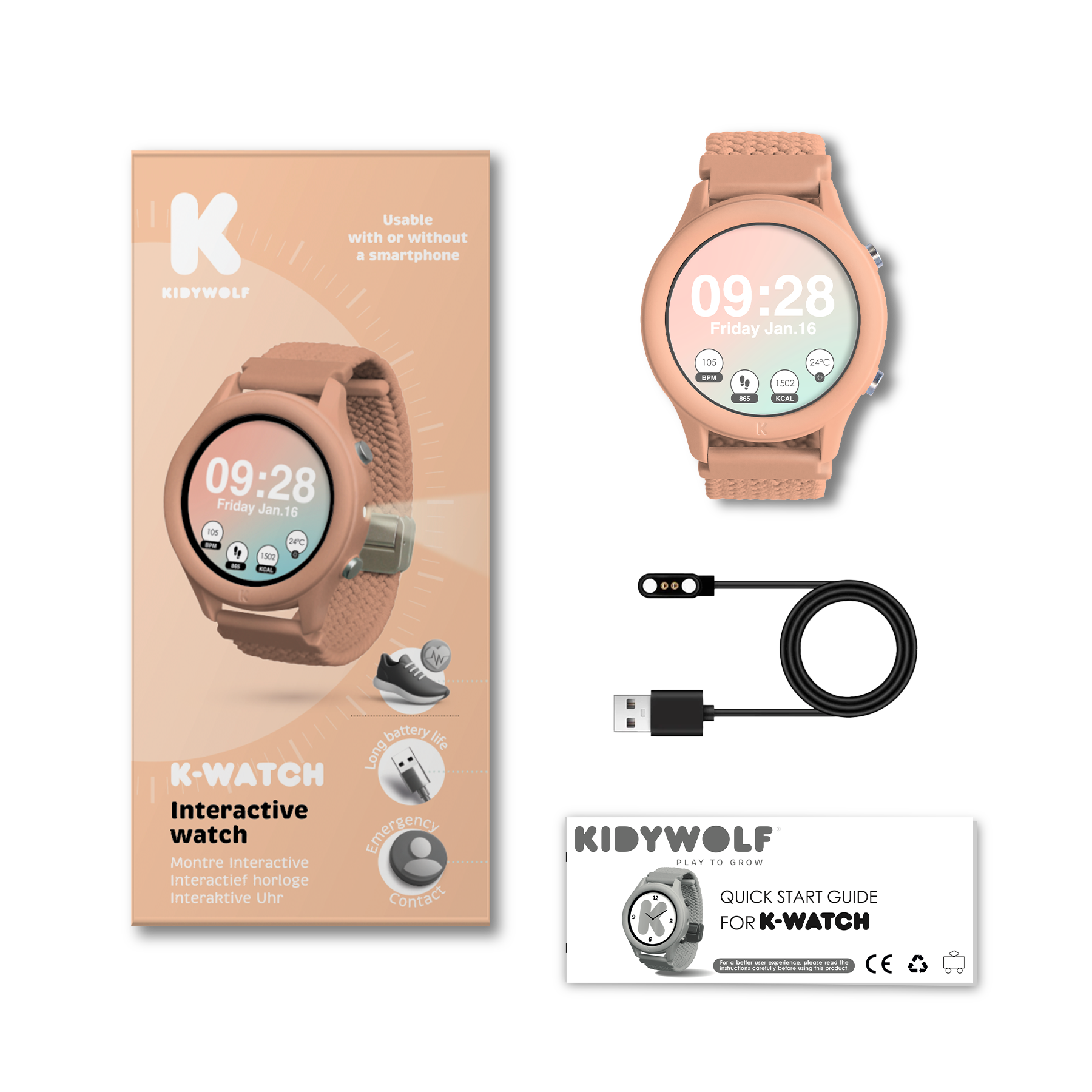 Kidywolf | K-WATCH Interactief Horloge Coral