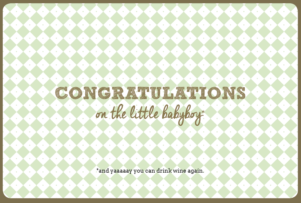 Kaart - Congratulations on the little babyboy - Enfant Terrible