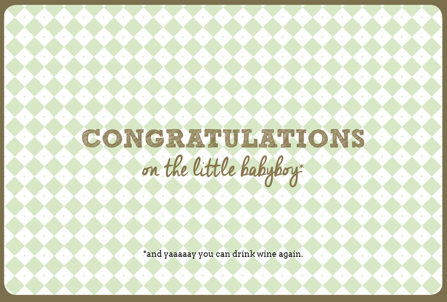 Kaart - Congratulations on the little babyboy - Enfant Terrible