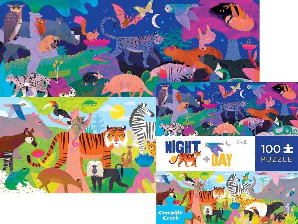 Crocodile Creek | The Opposite Day and Night 100-Piece Puzzle