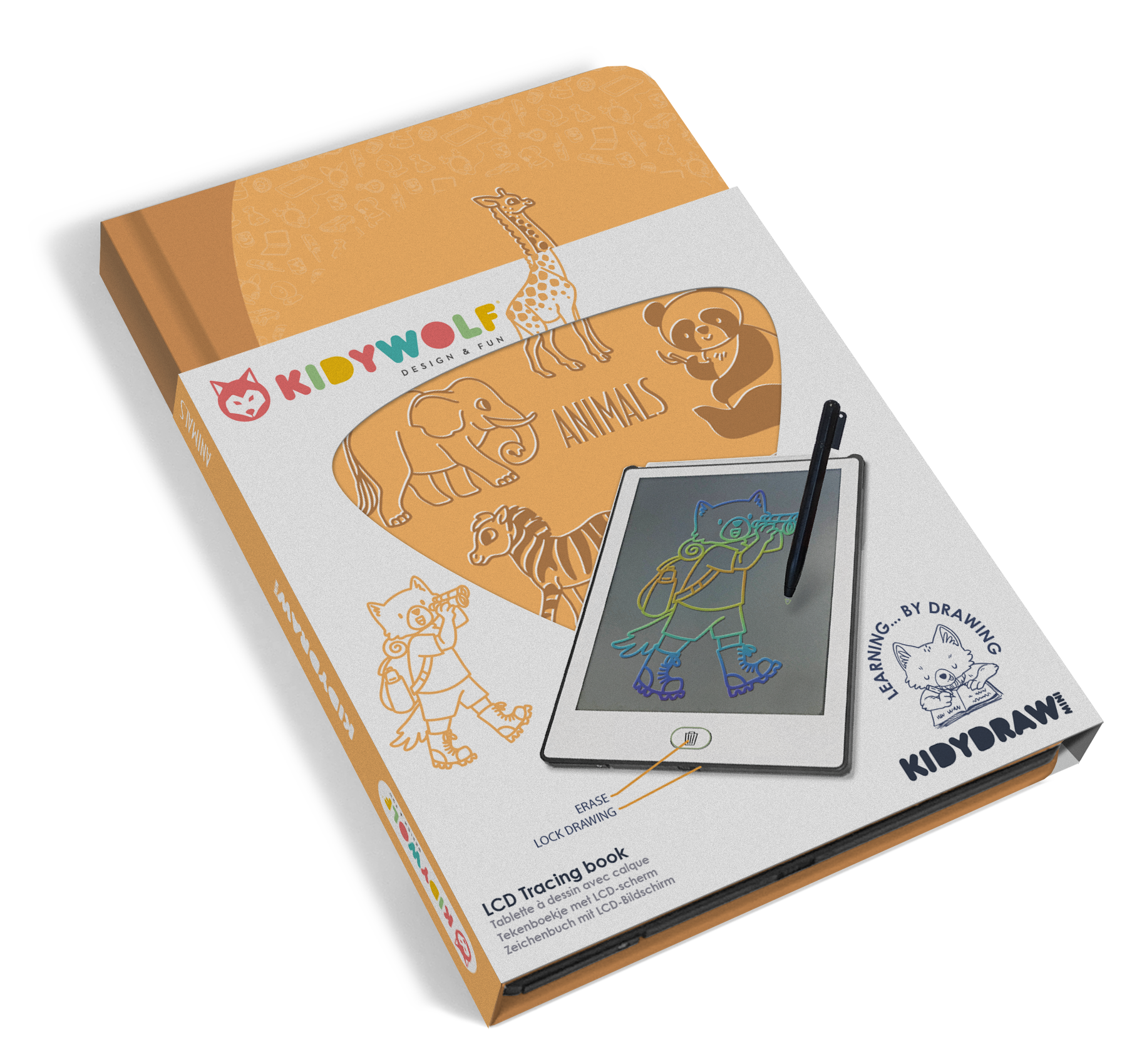 Kidywolf | Kidydraw - Mini Tekenbord Dieren