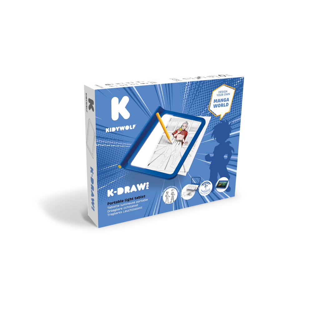 Kidywolf | Kidydraw - Pro VerlichtTekenbord Blauw  Manga