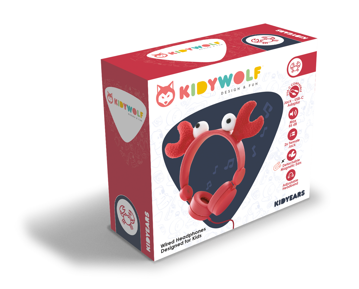 Kidywolf | Kidyears hoofdtelefoon Krab
