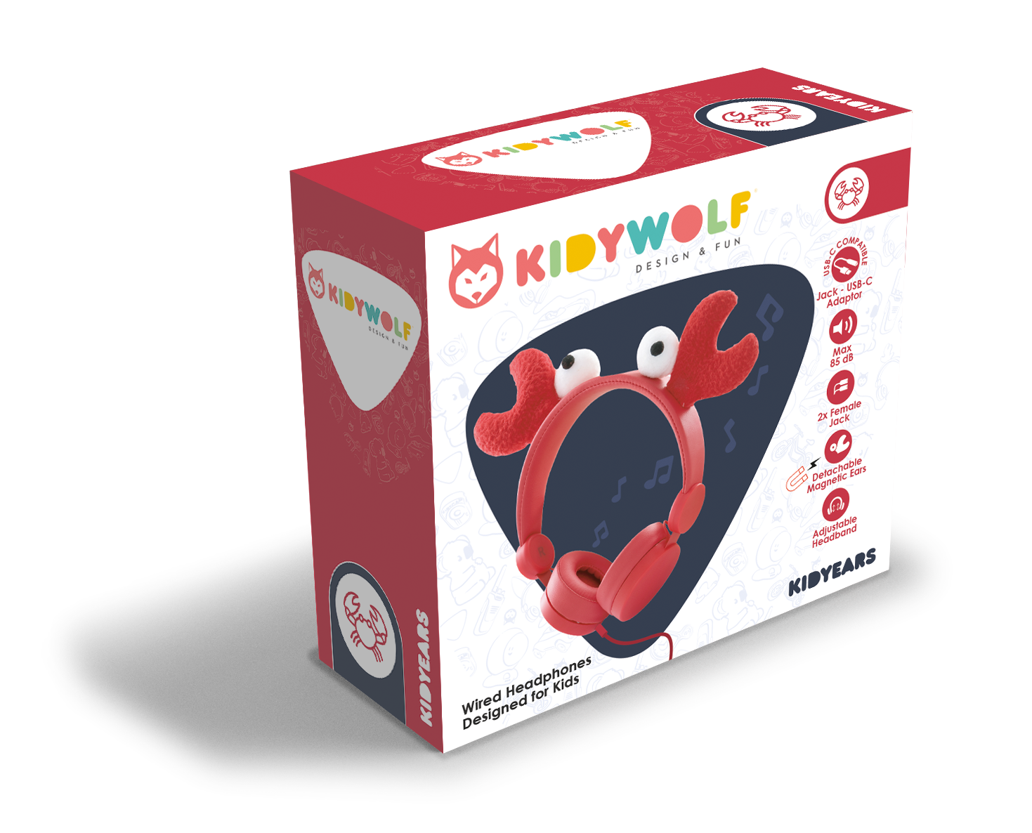 Kidywolf | Kidyears hoofdtelefoon Krab