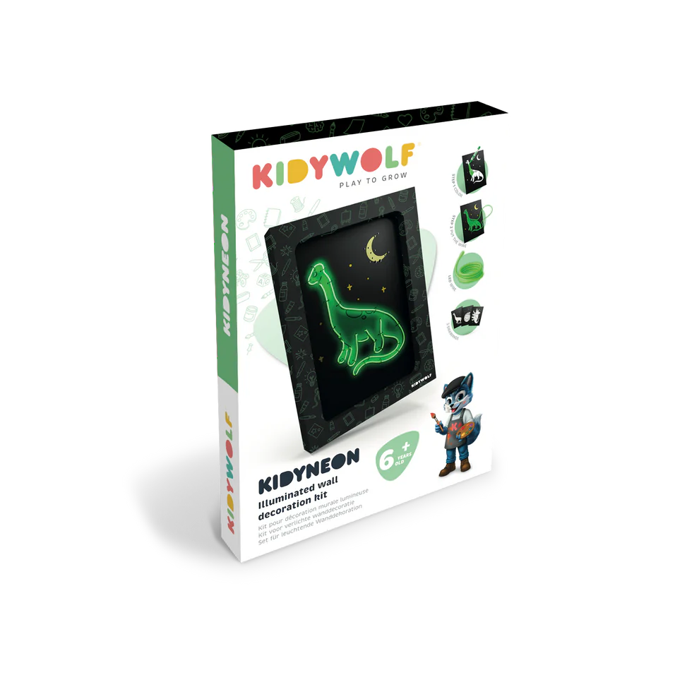 Kidywolf | Kidyneon Kit Voor Lightgevende Wanddecoratie Dino