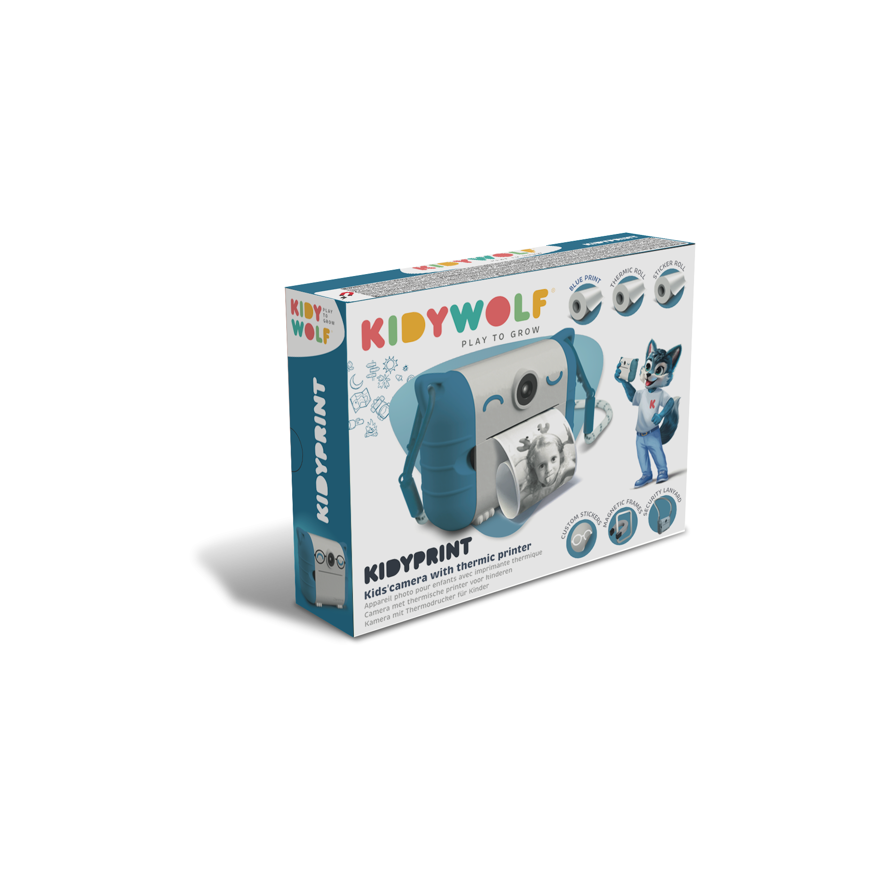 Kidywolf | Kidyprint- camera thermal printer- Blauw
