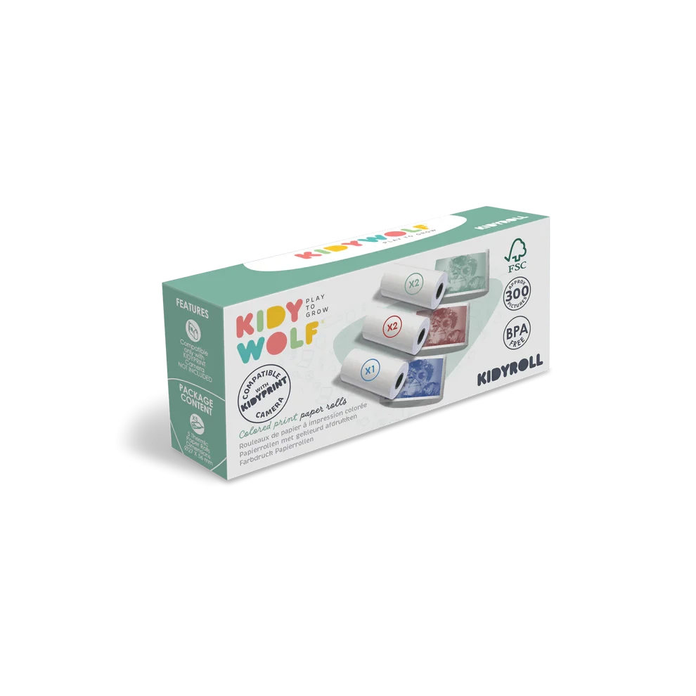 Kidywolf | Kidyroll Colored Paper Rolls for Kidyprint