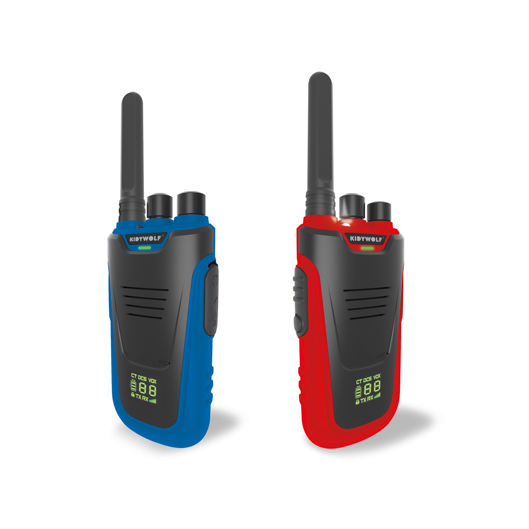 Kidywolf walkie talkie Kidytalk blue-red portofoon
