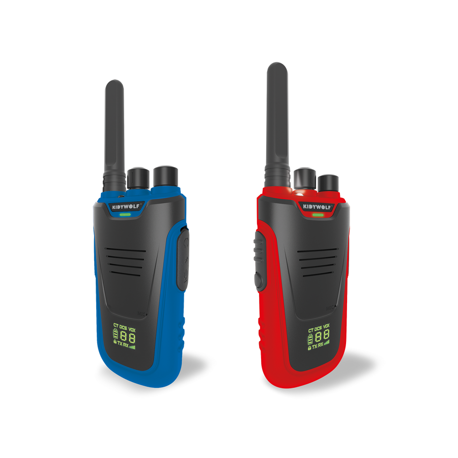 Kidywolf walkie talkie Kidytalk blue-red portofoon