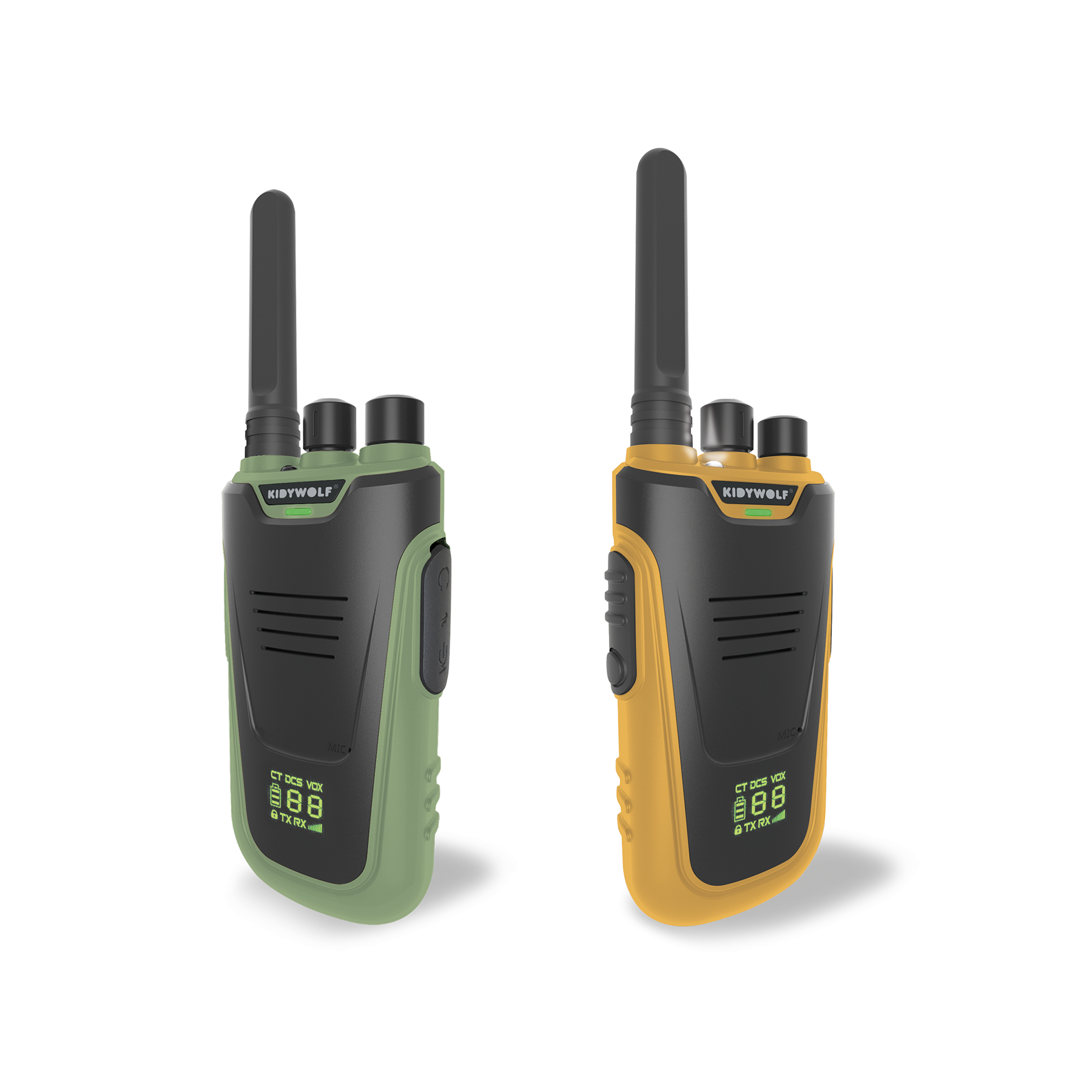Kidywolf walkie talkie Kidytalk green-orange portofoon