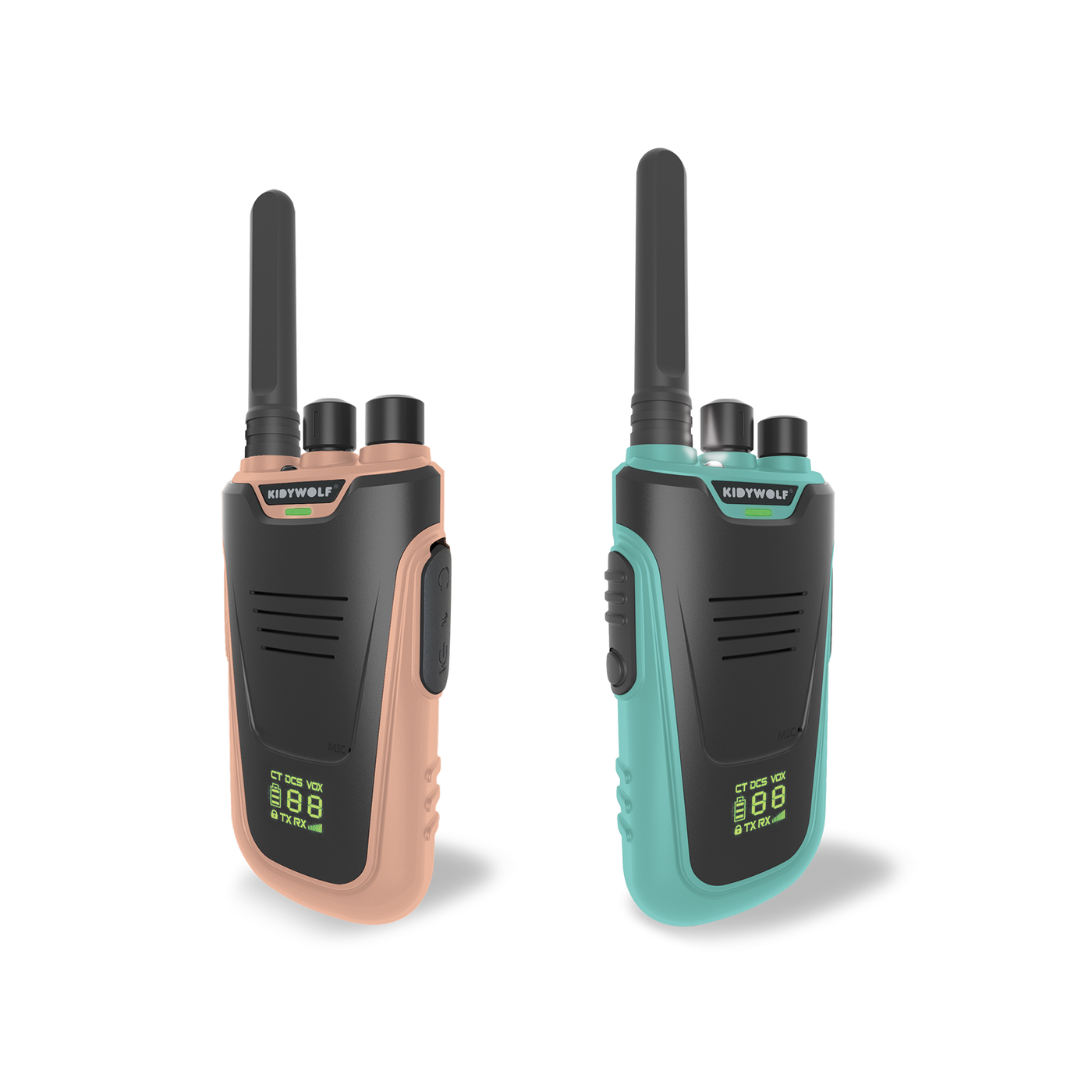 Kidywolf walkie talkie Kidytalk Nude-Cyan portofoon