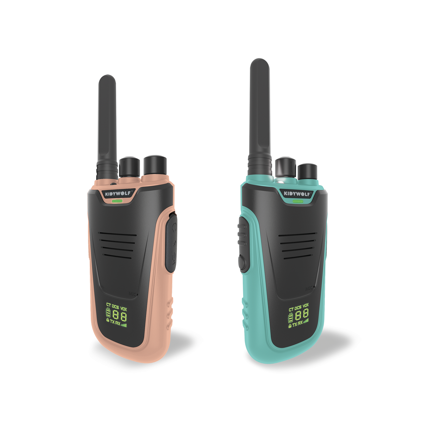 Kidywolf walkie talkie Kidytalk Nude-Cyan portofoon