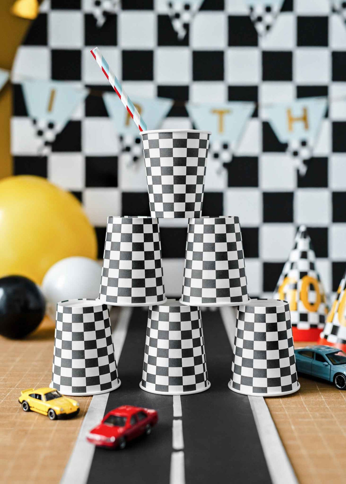 Party Deco Bekers Geruite Vlag