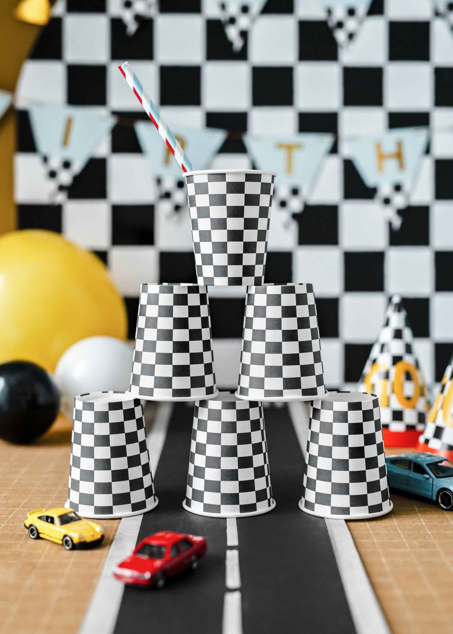 Party Deco Bekers Geruite Vlag