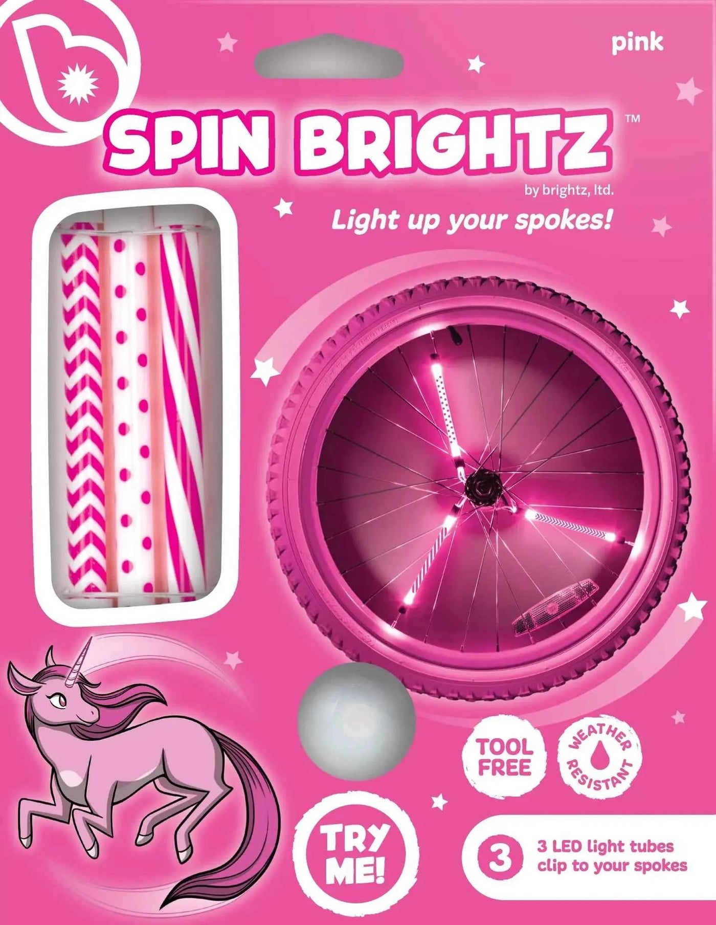 Brightz | Spin Brightz Pink Pattern Spoke Tube Lighting
