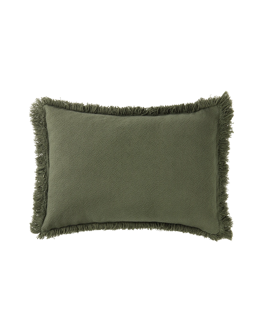Nobodinoz | Kussen Landscape Rectangular Fringes Vetiver