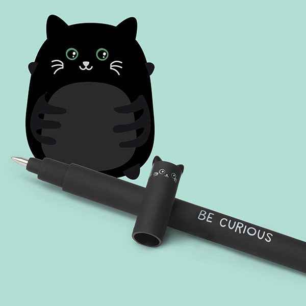 Legami | "Be Curious" Kitty Erasable Gel Pen - Erasable Pen