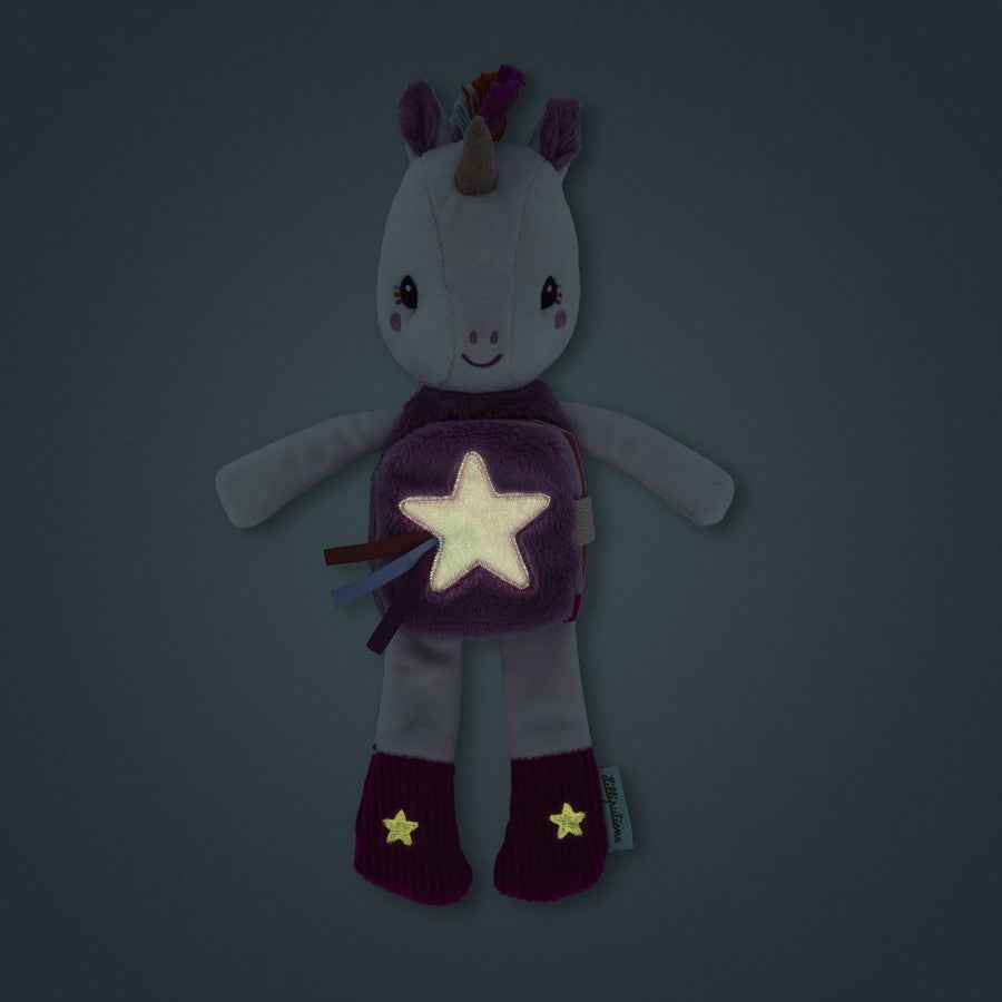 Lilliputiens | Lena the Unicorn Glow-In-The-Dark Plush and Fabric Book