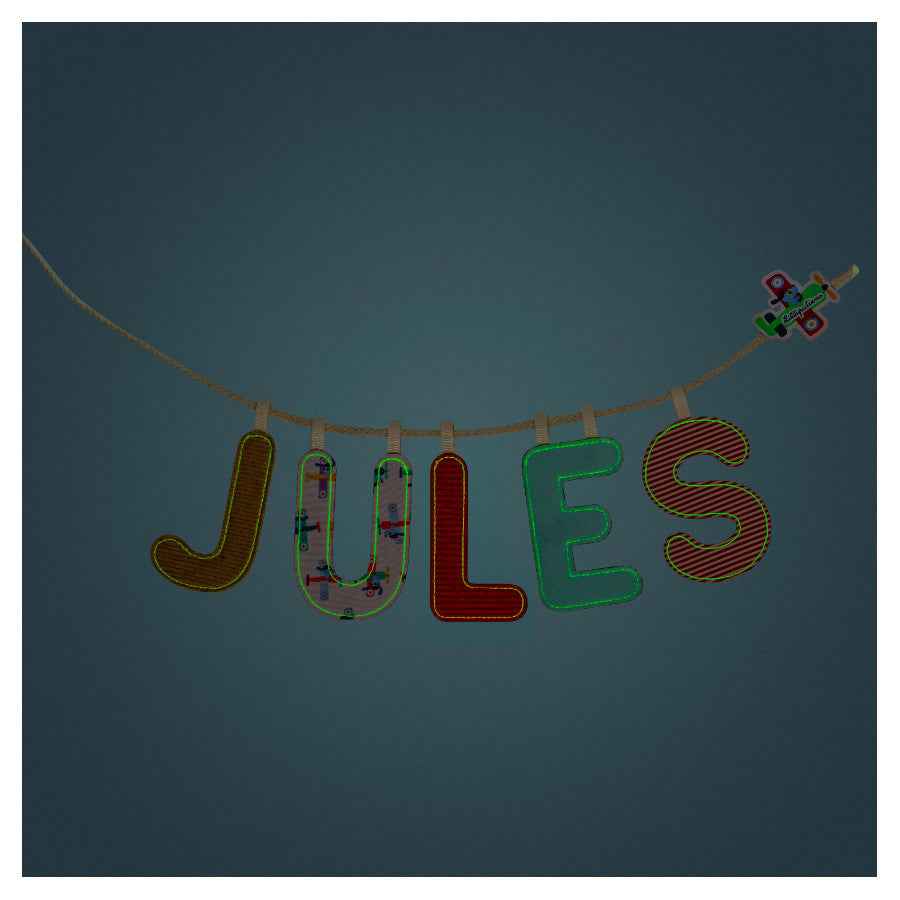 Lilliputiens | Letter L in ochre yellow phosphorescent material
