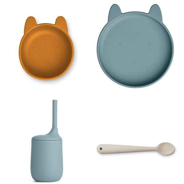 Liewood Cathy Rabbit/Whale blue multi-mix dinner set