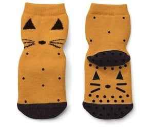 Liewood Nellie antislip sokken Cat mustard
