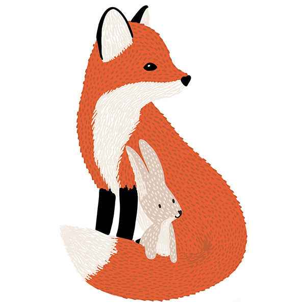 Lilipinso M. Fox muursticker Mr Fox & his friend