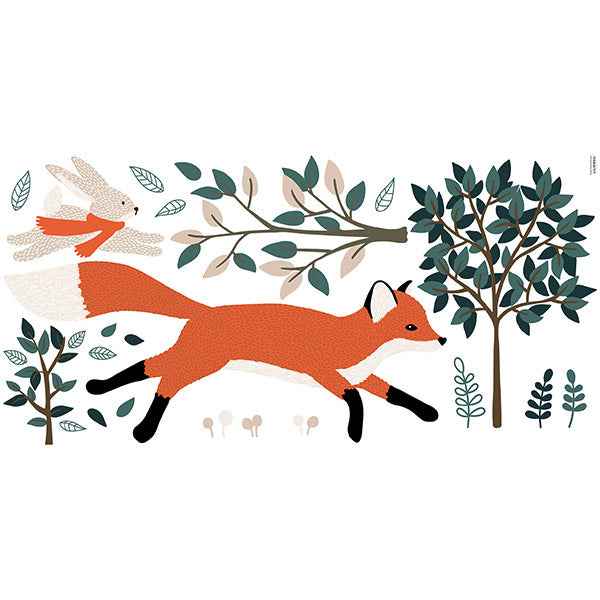 Lilipinso M. Fox XL Wall Sticker: Mr. Fox Running Through the Forest