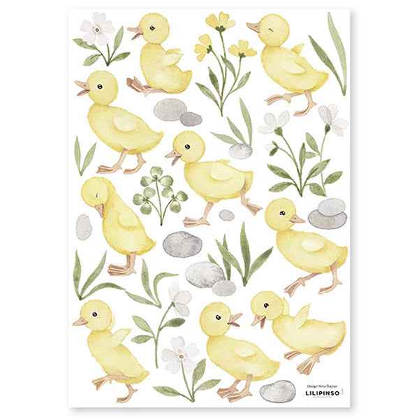 Lilipinso Lucky Ducky 9 Baby Ducks Wall Decals