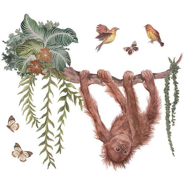 Lilipinso Young Orangutan on his liana Wall Stickers