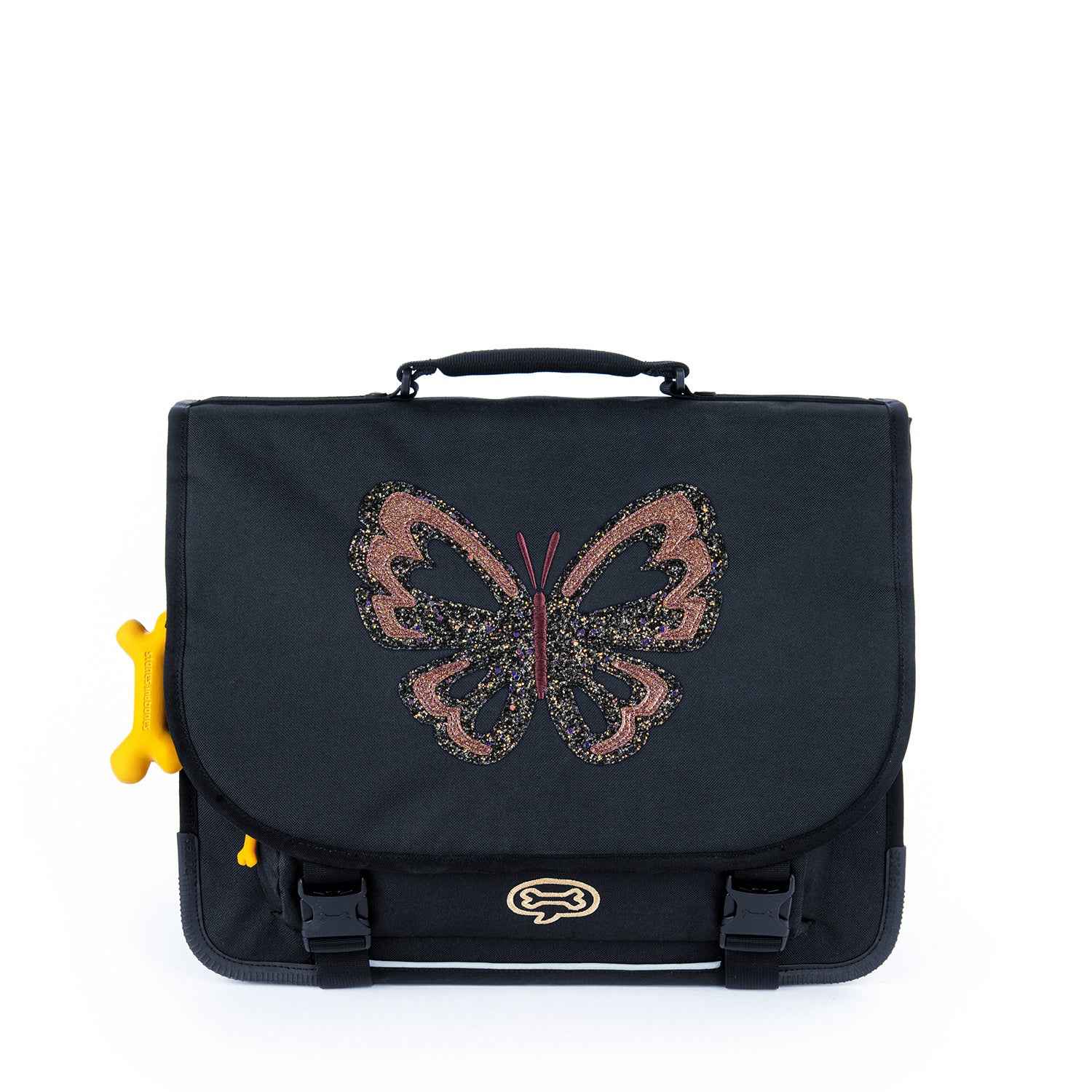 Stones and Bones | Boekentas Lily - Glitter Butterfly Navy
