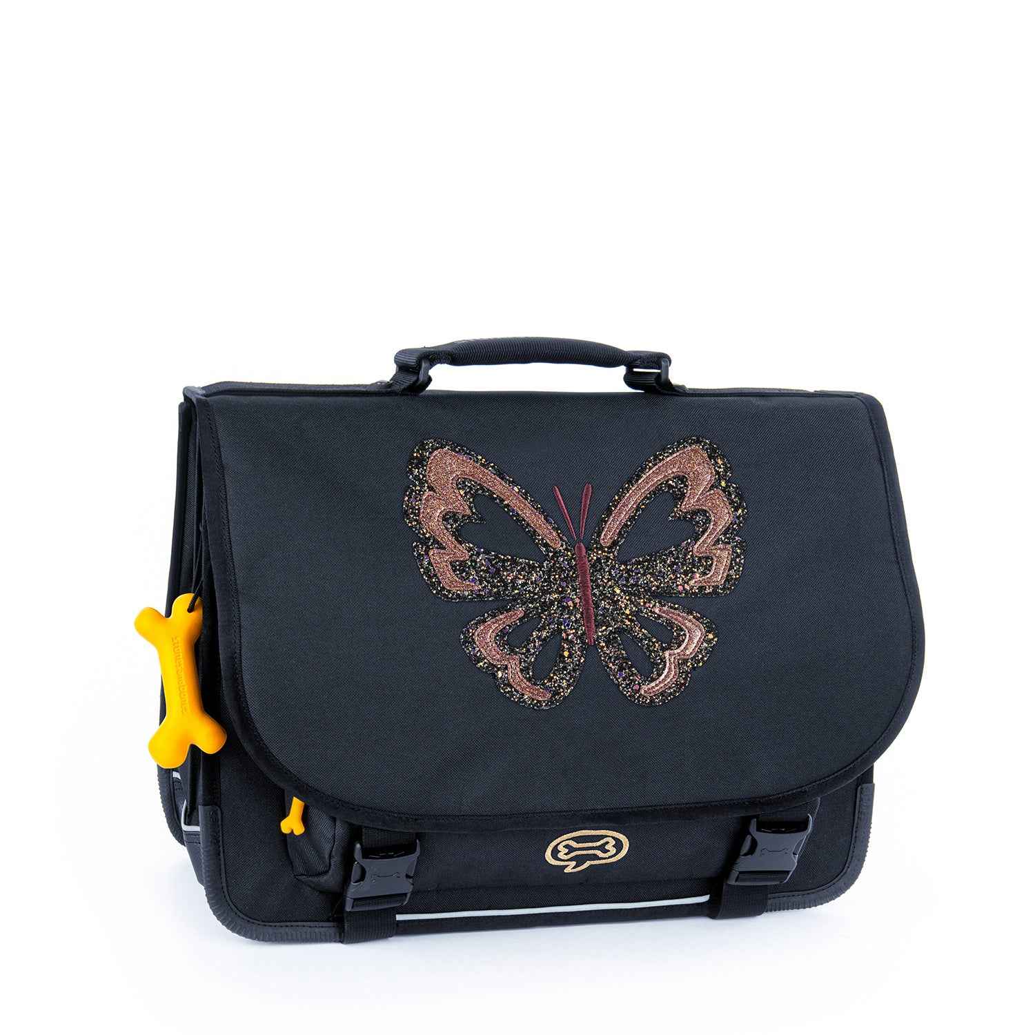 Stones and Bones | Boekentas Lily - Glitter Butterfly Navy