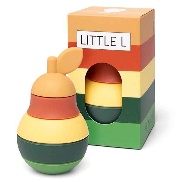 Little L - Pear Stacking Tower - Green and Orange
