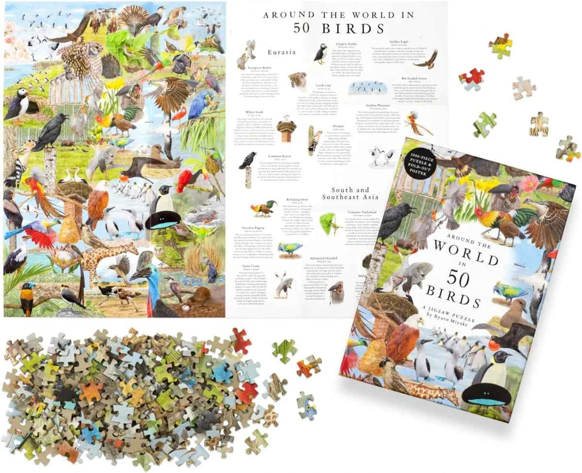 New Mags | 1000 Piece Around the World in 50 Birds Jigsaw Puzzle
