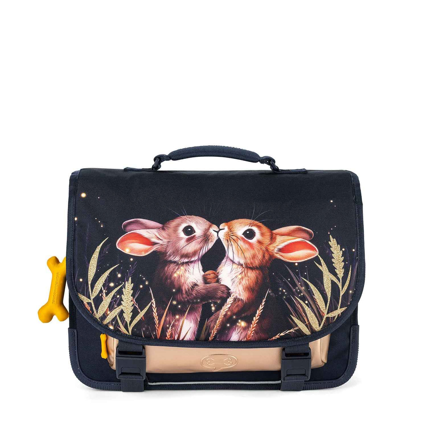 Stones and Bones | Lotus Book Bag - Twilight Bunnies Navy