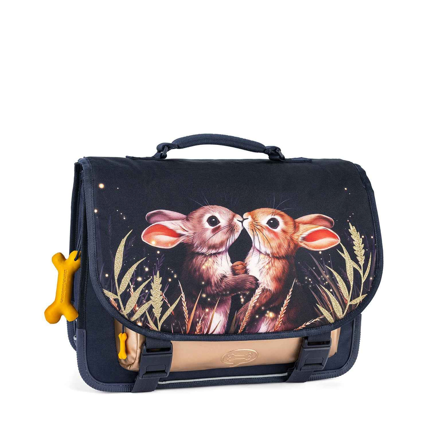 Stones and Bones | Lotus Book Bag - Twilight Bunnies Navy