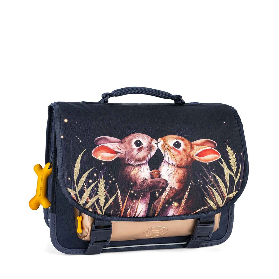 Stones and Bones | Lotus Book Bag - Twilight Bunnies Navy