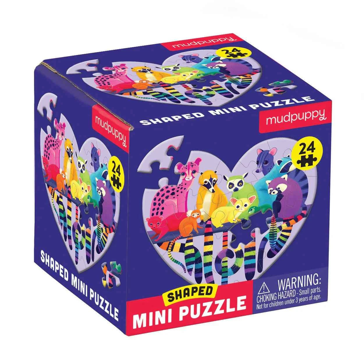 Mudpuppy | Love in the Wild 24-piece Mini-Shaped Puzzle