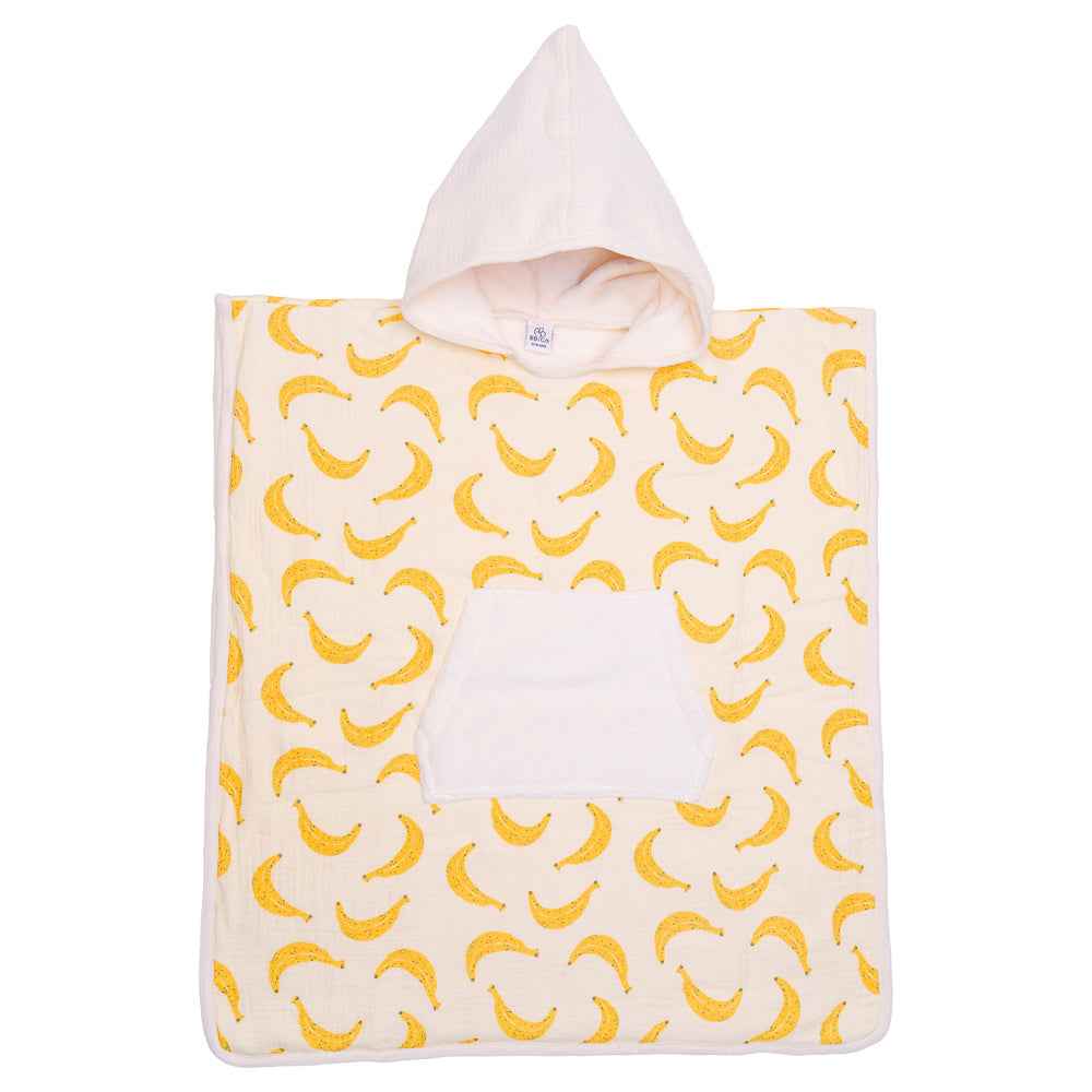 BB&Co | Bamboo Poncho Ivory/Bananas 3-5Y