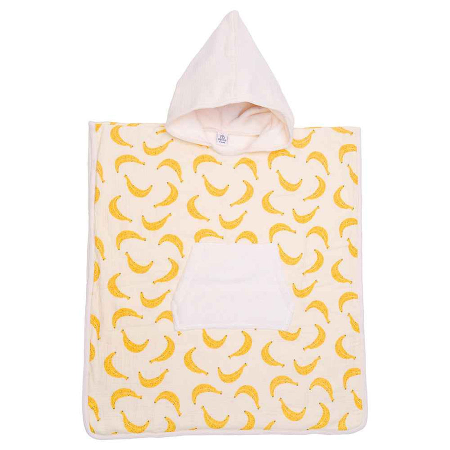 BB&Co | Bamboo Poncho Ivory/Bananas 3-5Y
