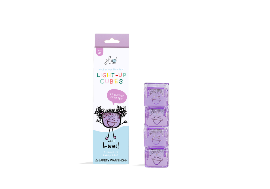 Glo Pals Lumi, Light Up Cubes, Paars, 4 Stuks