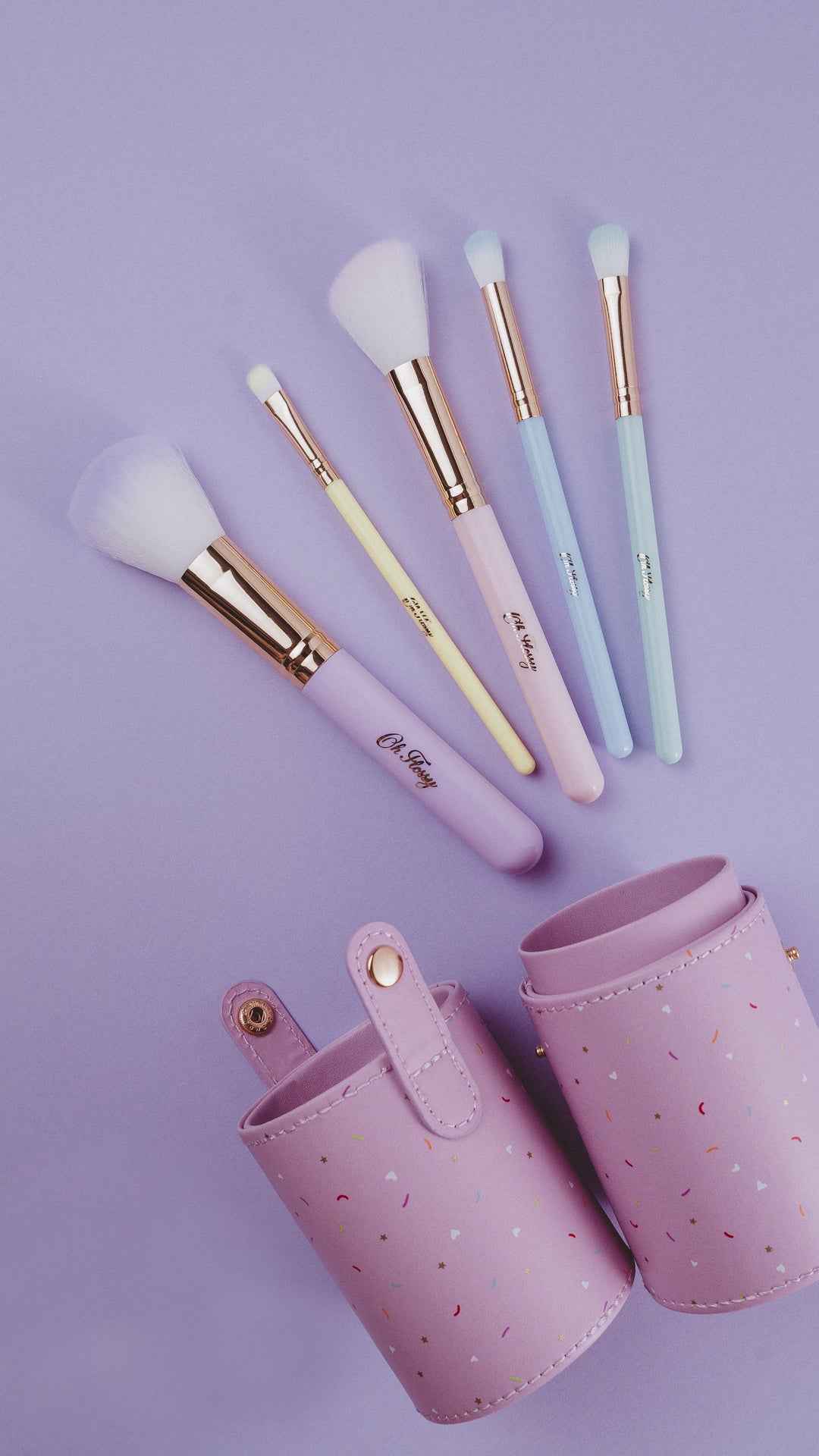 Oh Flossy 5-delige regenboog make-up kwastenset