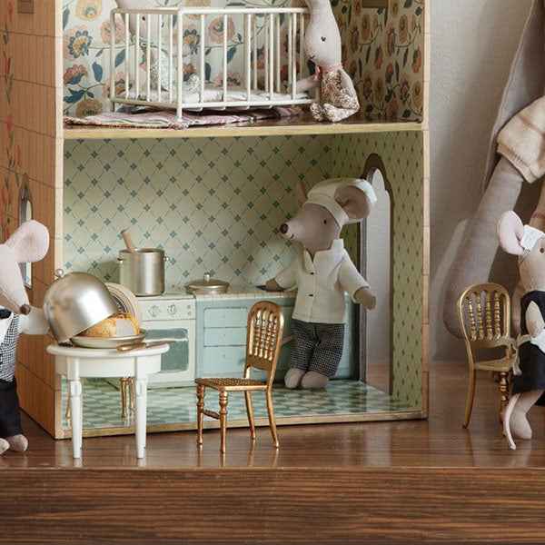 Maileg poppenhuis stoel Mouse Gold