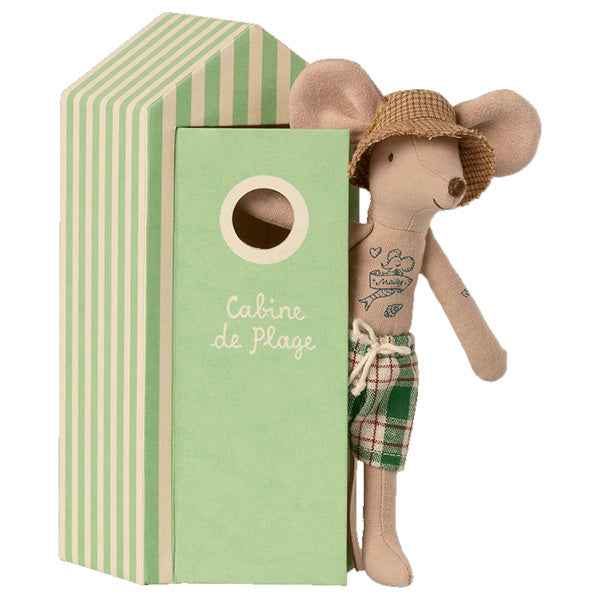 Maileg father mouse in beach cabin