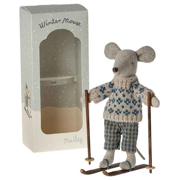 Maileg Winter Mouse with Ski Set, Father