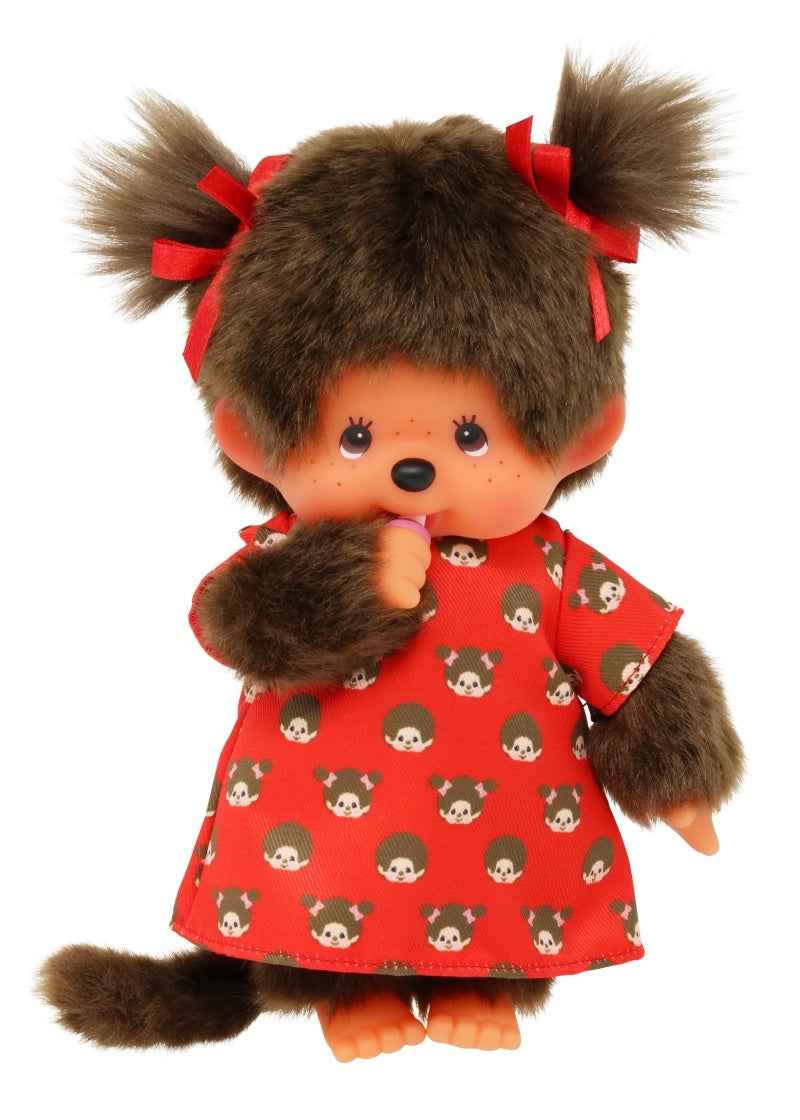 Monchhichi | Girl's Red Dress With Print 20cm
